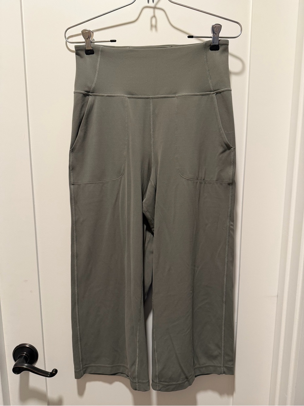 lululemon athletica Wide-Leg High-Rise Pants in Olive Green